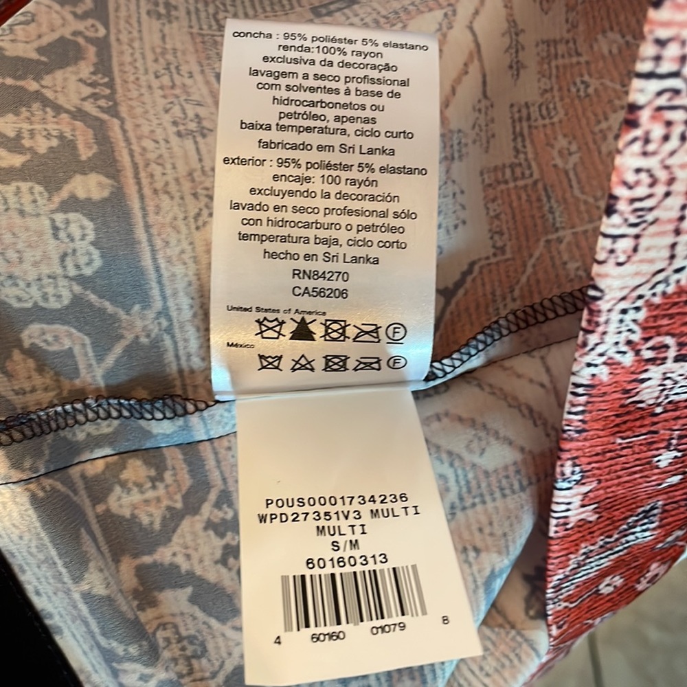 David’s Bridal Multicolor Silky Tie Waist Knee Length Robe Size S/M - Picture 13 of 16